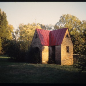 Brick privy view, Korner's Folly, Kernersville, Forsyth County, North Carolina