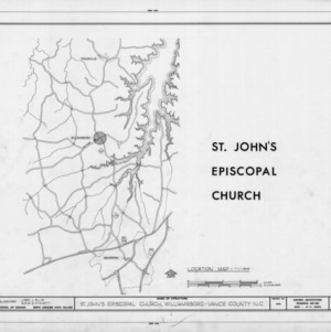 Title page and location map, St. John's Episcopal Church, Williamsboro, North Carolina