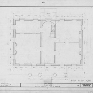 First floor plan, Ingleside, Lincoln County, North Carolina