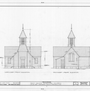 Northwest and southeast elevations, St. David's Episcopal Church, Washington County, North Carolina