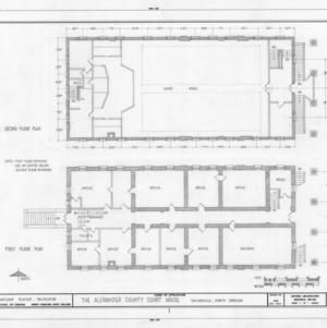 First and second floor plans, Alexander County Courthouse, Taylorsville, North Carolina