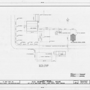 Site plan, Old Dempsey Powell House, Wake County, North Carolina