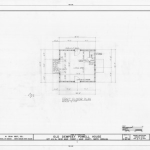 First floor plan, Old Dempsey Powell House, Wake County, North Carolina
