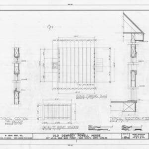 Details and roof framing plan, Old Dempsey Powell House, Wake County, North Carolina