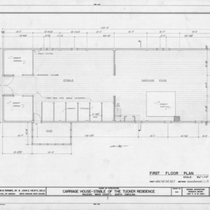First floor plan, Tucker Carriage House, Raleigh, North Carolina