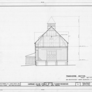 Cross section, Tucker Carriage House, Raleigh, North Carolina
