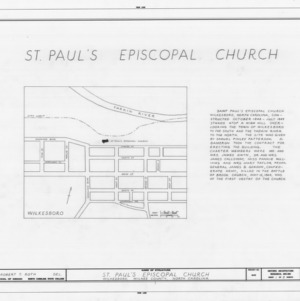 Title page with site plan and notes, St. Paul's Episcopal Church, Wilkesboro, North Carolina