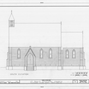 South elevation, St. Paul's Episcopal Church, Wilkesboro, North Carolina