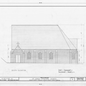 South elevation, St. Agnes Episcopal Church, Franklin, North Carolina