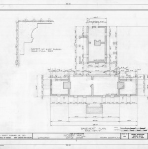Basement plan and detail, Little Manor, Littleton, North Carolina