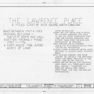 Title page, Duke-Lawrence House, Northampton County, North Carolina