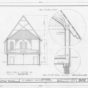 Cross section and structural details, St. Ambrose Episcopal Church, Raleigh, North Carolina