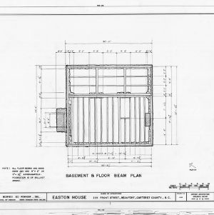 Basement framing plan, Jacob Henry House, Beaufort, North Carolina
