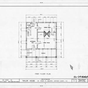 First floor plan, John C. Manson House, Beaufort, North Carolina
