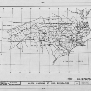 1800 map of North Carolina with county boundaries