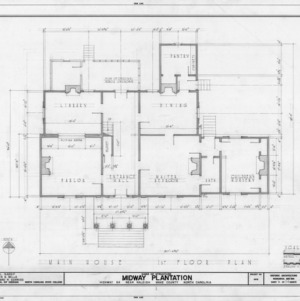 First floor plan, Midway Plantation, Wake County, North Carolina