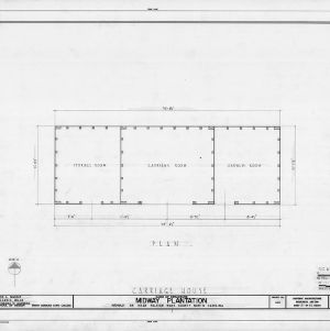 Carriage house floor plan, Midway Plantation, Wake County, North Carolina