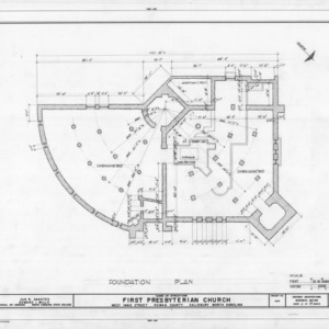 Foundation plan, First Presbyterian Church, Salisbury, North Carolina