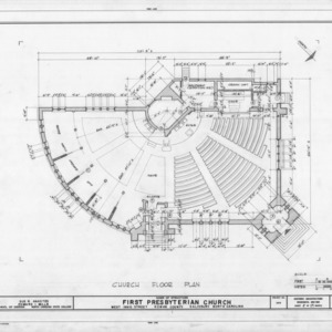 Floor plan, First Presbyterian Church, Salisbury, North Carolina