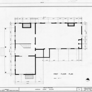 First floor plan, William Whitted House, Hillsborough, North Carolina