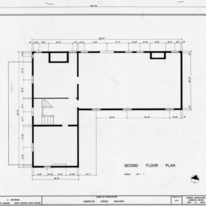Second floor plan, William Whitted House, Hillsborough, North Carolina