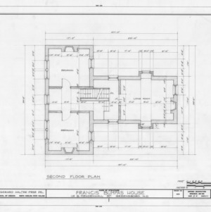 Second floor plan, Bumpass-Troy House, Greensboro, North Carolina