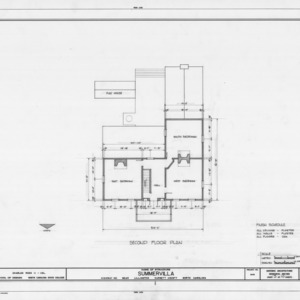 Second floor plan, Summervilla, Harnett County, North Carolina