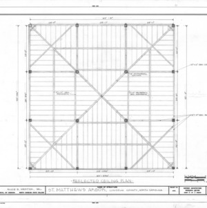 Ceiling plan, St. Matthews Reformed Church and Arbor, Lincoln County, North Carolina