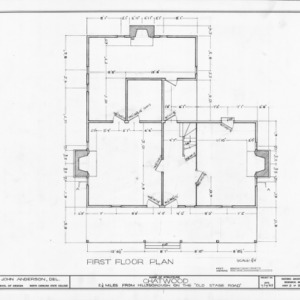 First floor plan, Chatwood, Hillsborough, North Carolina