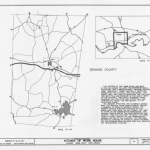 Location map and notes, Hill-Webb House Kitchen, Hillsborough, North Carolina