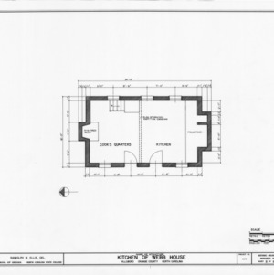 Floor plan, Hill-Webb House Kitchen, Hillsborough, North Carolina