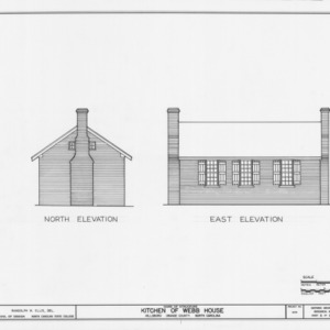 North and east elevations, Hill-Webb House Kitchen, Hillsborough, North Carolina