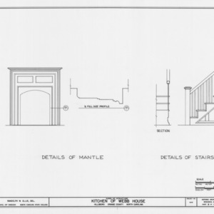 Mantel and stairway details, Hill-Webb House Kitchen, Hillsborough, North Carolina