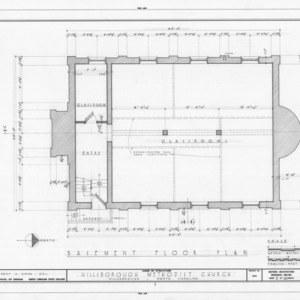 Basement plan, Hillsborough Methodist Church, Hillsborough, North Carolina