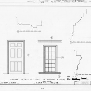 Window, door, and trim details, Seven Hearths, Hillsborough, North Carolina