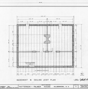 Basement plan, Walker-Palmer House, Hillsborough, North Carolina