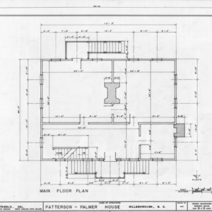 First floor plan, Walker-Palmer House, Hillsborough, North Carolina