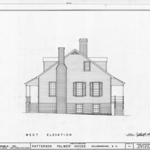 West elevation, Walker-Palmer House, Hillsborough, North Carolina