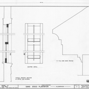 Office and kitchen details, Sans Souci, Hillsborough, North Carolina