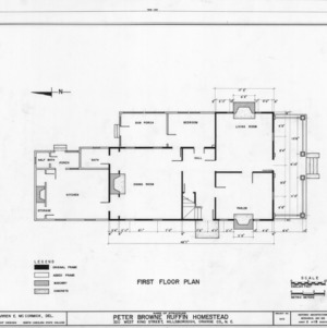 First floor plan, Ruffin-Snipes House, Hillsborough, North Carolina