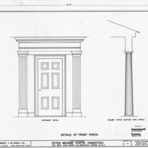 Front door and column details, Ruffin-Snipes House, Hillsborough, North Carolina