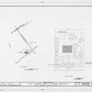 Site plan, Peter Clemmons House, Clemmons, North Carolina