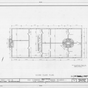 Second floor plan, Peter Clemmons House, Clemmons, North Carolina