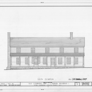 South elevation, Peter Clemmons House, Clemmons, North Carolina