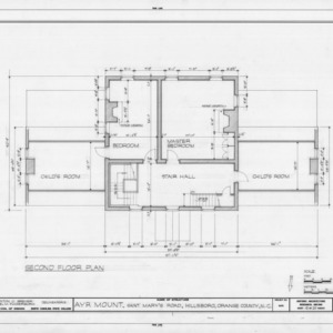 Second floor plan, Ayr Mount, Hillsborough, North Carolina