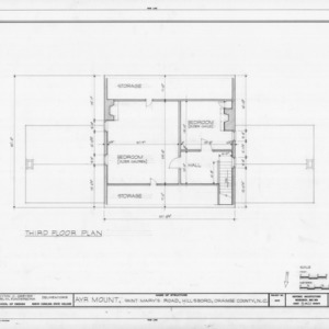 Third floor plan, Ayr Mount, Hillsborough, North Carolina