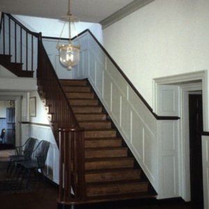 Interior view with stairs, Ayr Mount, Hillsborough,  Orange County, North Carolina
