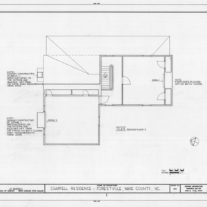 Second floor plan, Dr. Leroy Chappell House and Office, Forestville, North Carolina