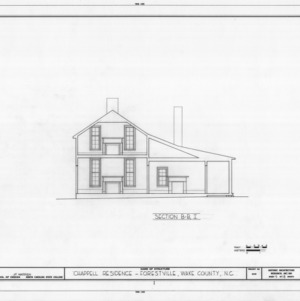 Cross section, Dr. Leroy Chappell House and Office, Forestville, North Carolina