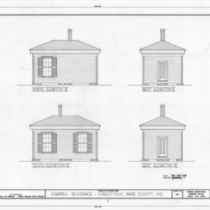 Elevations of doctor's office, Dr. Leroy Chappell House and Office, Forestville, North Carolina